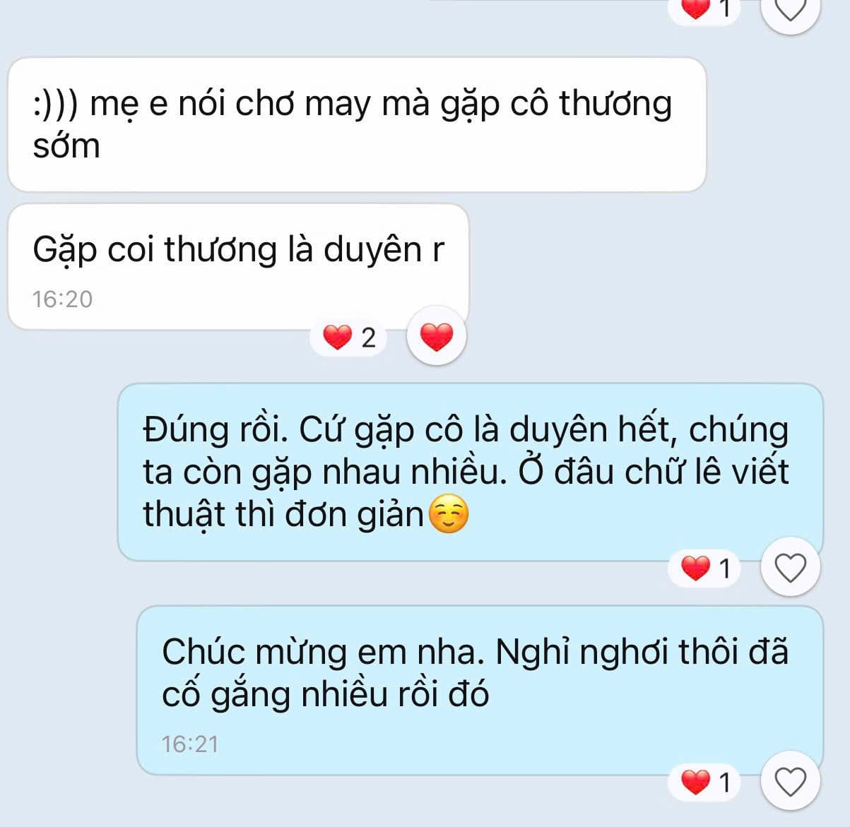 Tin nhắn phản hồi của phụ huynh